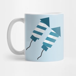 Fireworks rocket icon in flat design Mug